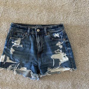 highrise ripped jean shorts
